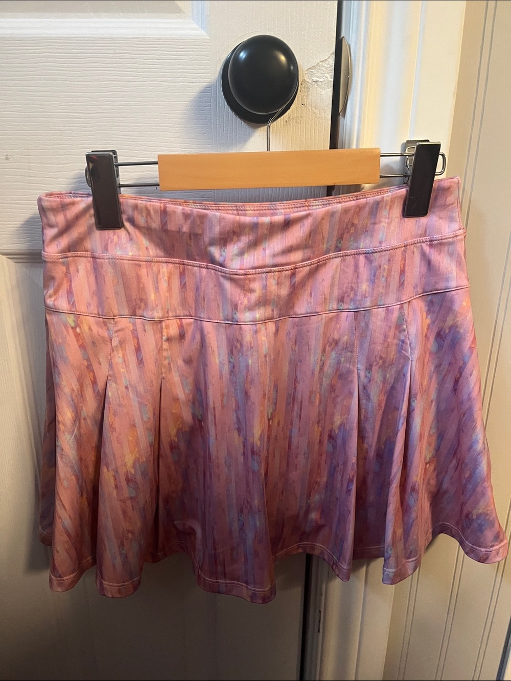 Cute Pink Multi-Color Pleated A-Line Skirt